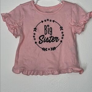 Miniwise Pink Ruffle 'Big Sister' Tee